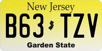 NJ license plate B63TZV