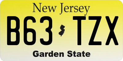NJ license plate B63TZX