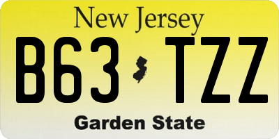 NJ license plate B63TZZ