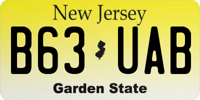 NJ license plate B63UAB