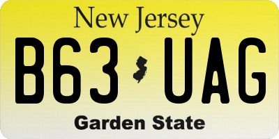 NJ license plate B63UAG