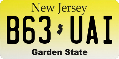 NJ license plate B63UAI