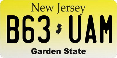 NJ license plate B63UAM