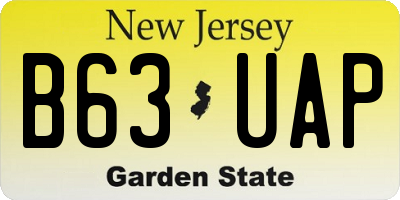 NJ license plate B63UAP