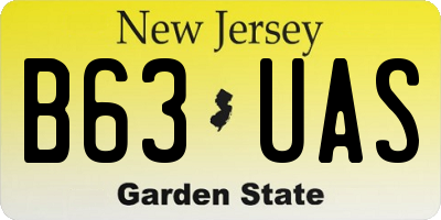 NJ license plate B63UAS