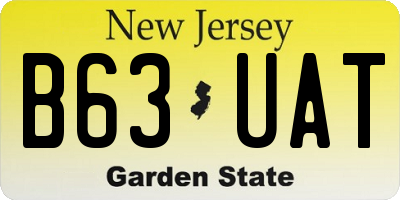 NJ license plate B63UAT