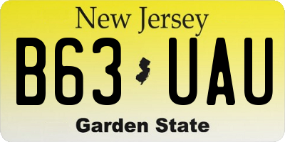 NJ license plate B63UAU
