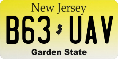 NJ license plate B63UAV