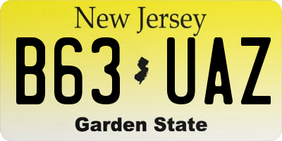 NJ license plate B63UAZ