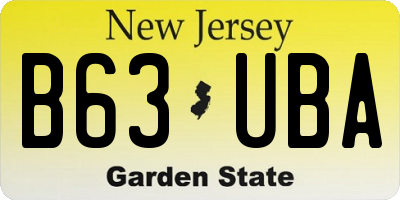 NJ license plate B63UBA