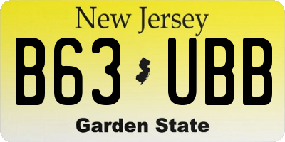 NJ license plate B63UBB
