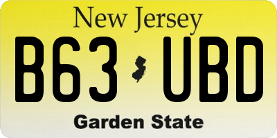 NJ license plate B63UBD