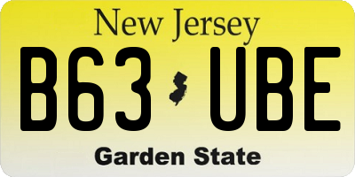 NJ license plate B63UBE