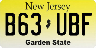 NJ license plate B63UBF
