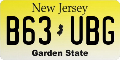 NJ license plate B63UBG