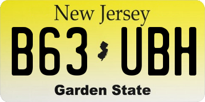NJ license plate B63UBH