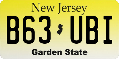 NJ license plate B63UBI