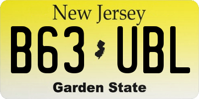 NJ license plate B63UBL
