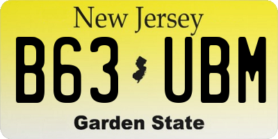 NJ license plate B63UBM