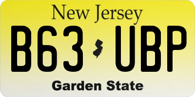 NJ license plate B63UBP