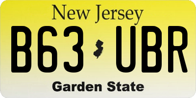 NJ license plate B63UBR