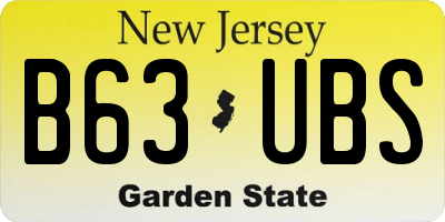 NJ license plate B63UBS