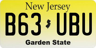 NJ license plate B63UBU