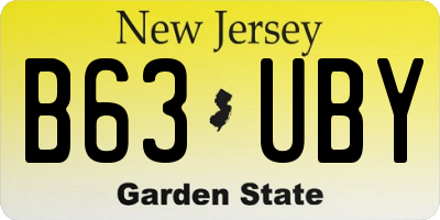 NJ license plate B63UBY