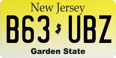 NJ license plate B63UBZ