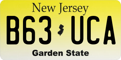 NJ license plate B63UCA