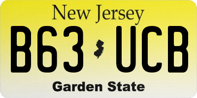 NJ license plate B63UCB