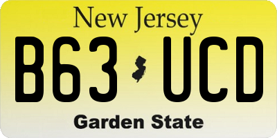NJ license plate B63UCD