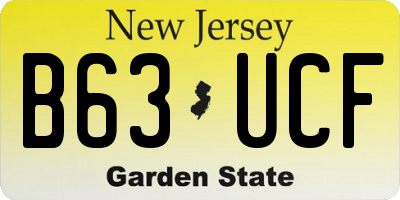 NJ license plate B63UCF