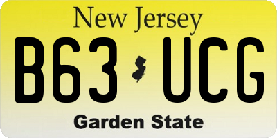 NJ license plate B63UCG