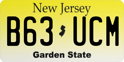 NJ license plate B63UCM