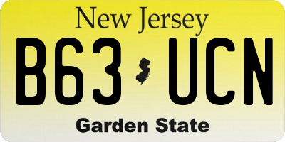 NJ license plate B63UCN