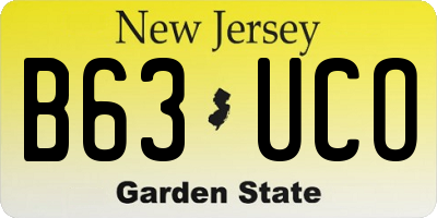 NJ license plate B63UCO