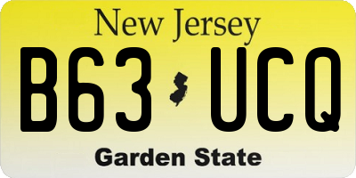 NJ license plate B63UCQ
