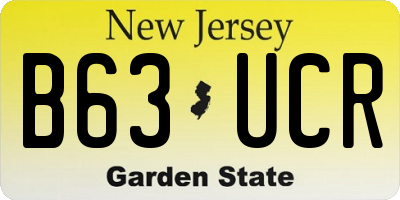 NJ license plate B63UCR