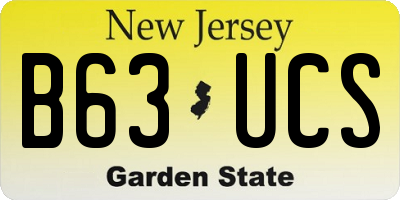 NJ license plate B63UCS