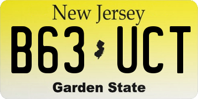NJ license plate B63UCT