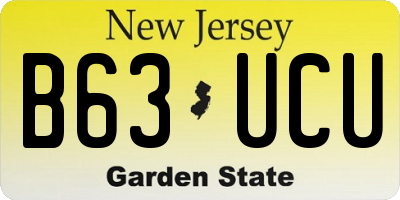 NJ license plate B63UCU
