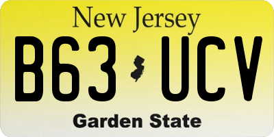 NJ license plate B63UCV