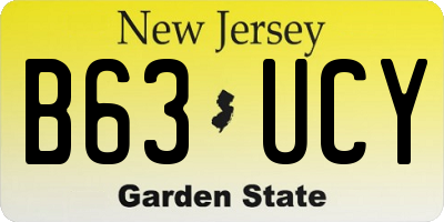 NJ license plate B63UCY