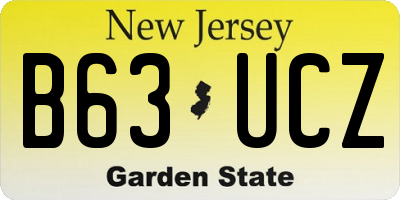 NJ license plate B63UCZ