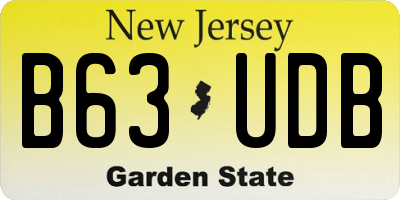 NJ license plate B63UDB