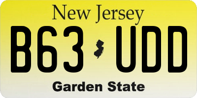 NJ license plate B63UDD