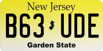 NJ license plate B63UDE