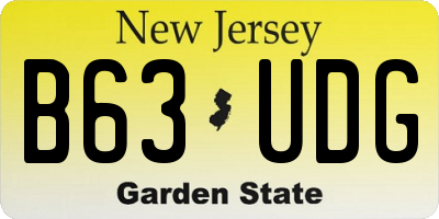 NJ license plate B63UDG