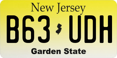 NJ license plate B63UDH